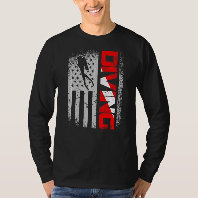 T-shirt American Diver Down Drapeau Us Flag Dive 1 (Devant)