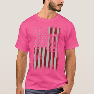 T-shirt American Drapeau Golf Golf pour Homme Disc Lecteur