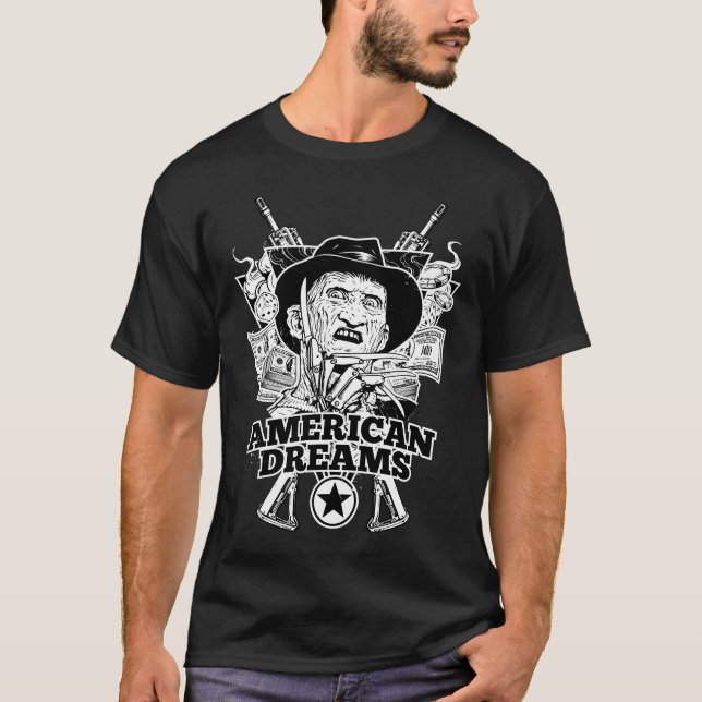 T-shirt American Dreams Tattoo Art Style T Shirt (Devant)