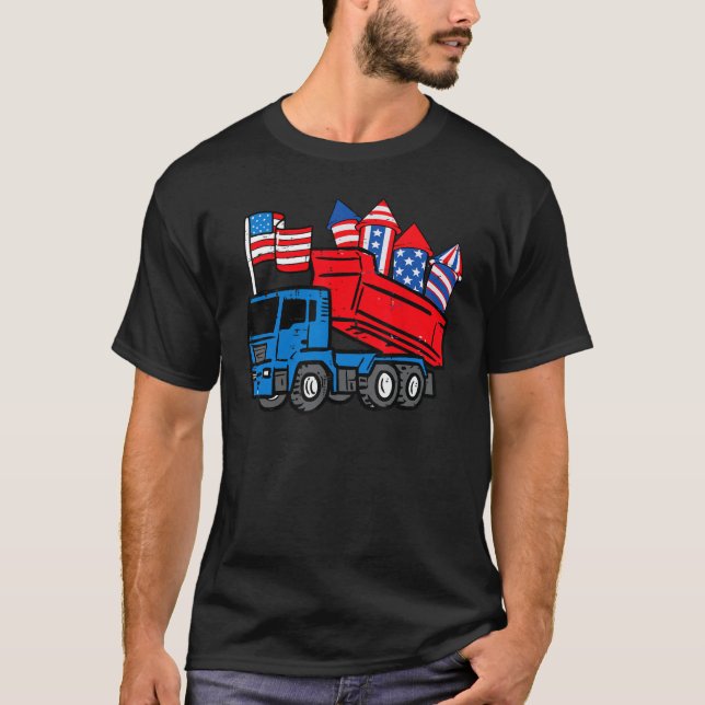 T-shirt American Dump Truck 4th Of July Fourth Toddler Boy (Devant)