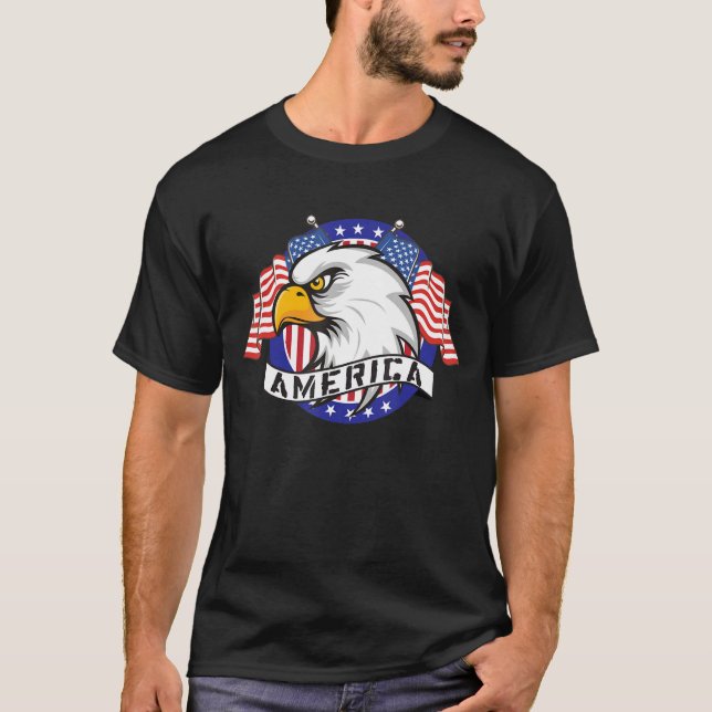 T-shirt American Eagle Drapeau américain Patriotique Améri (Devant)
