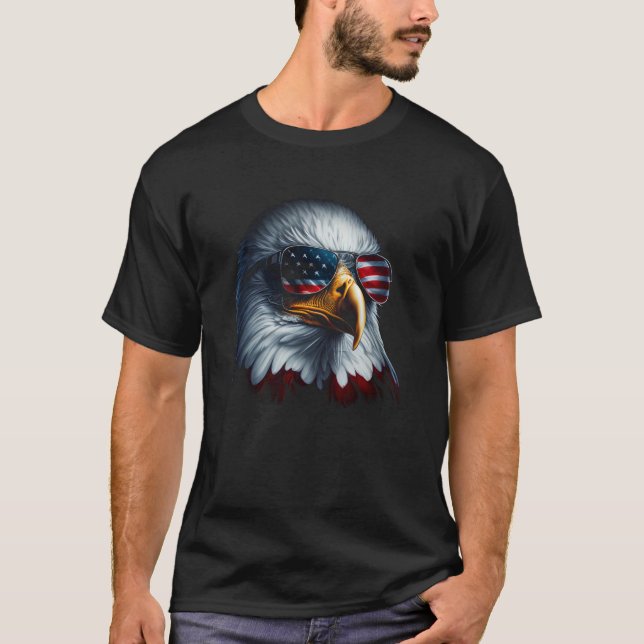 T-shirt American Eagle Graphic Patriotic USA Drapeau Sungl (Devant)