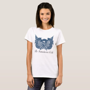 T-shirt American Eagle Guarding USA Patriotic Flag Banner