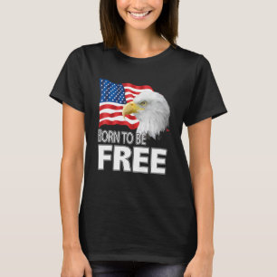 T-shirt American Eagle Né Pour Être Libéré Drapeau América
