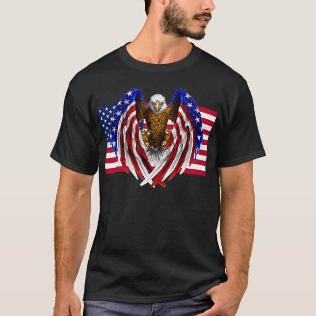 T-shirt American Eagle sur le drapeau américain (Devant)