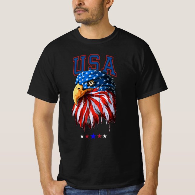 T-shirt American Eagle  USA American 4th Of July patriotic (Devant)