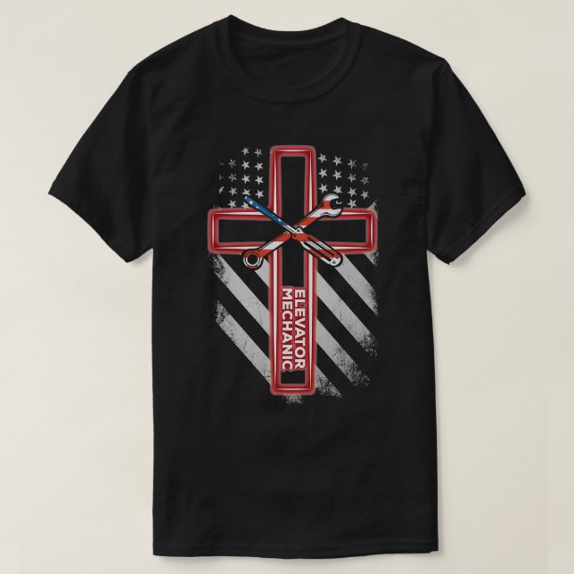 T-shirt American Elevator Mechanic Beliver  (2)  (Design devant)
