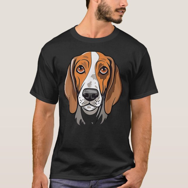 T-shirt American English Coonhound Cute Cartoon Puppy Dog  (Devant)