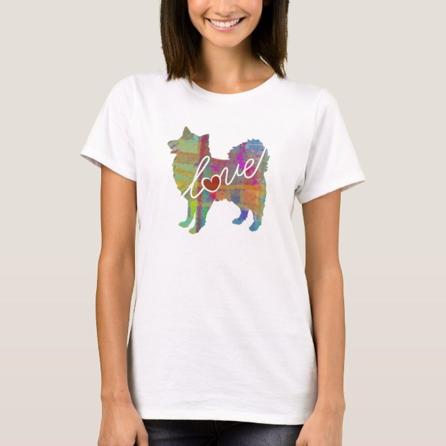T-shirt American Eskimo - Aquarelle (Devant)