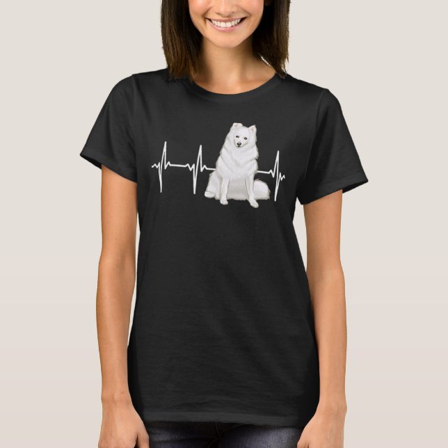 T-shirt American Eskimo Chien Amoureux des chiens Heartbea (Devant)
