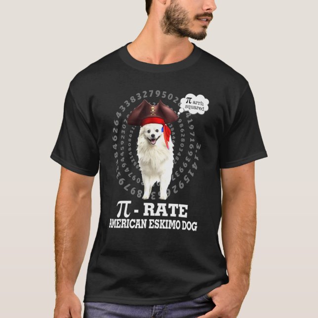 T-shirt American Eskimo Chien Chien Pirate Costume Pi Day (Devant)