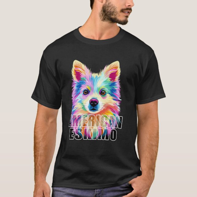 T-shirt American Eskimo Chien mignonne Eskie Amoureux des  (Devant)