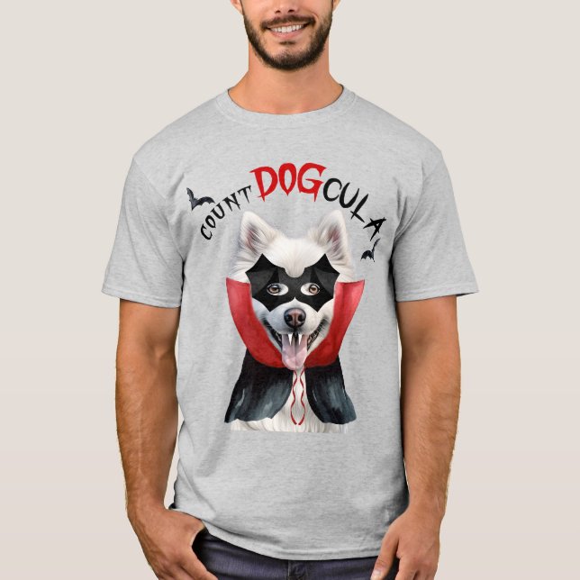 T-shirt American Eskimo Count DOGcula Funny Dog Lover (Devant)