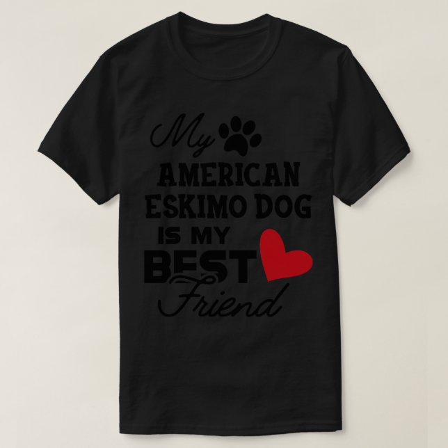 T-shirt American Eskimo dog Mon American eskimo dog est mo (Design devant)