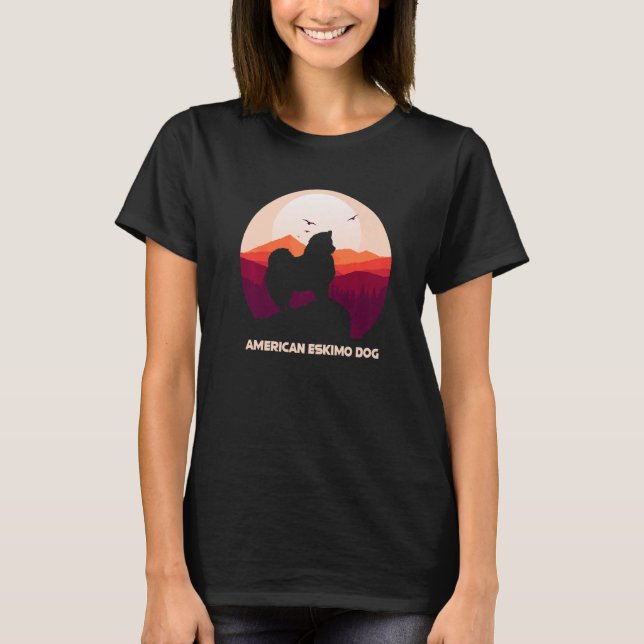 T-shirt American Eskimo Dog Mountain for Hikers (Devant)