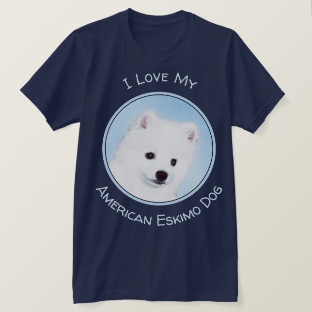 T-shirt American Eskimo Dog Painting - Original Dog Art (Design devant)