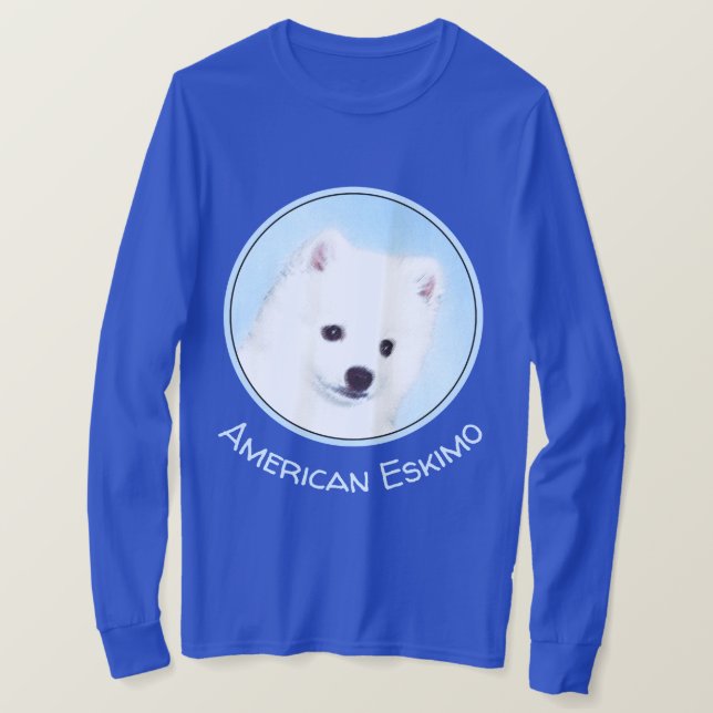 T-shirt American Eskimo Dog Painting - Original Dog Art (Design devant)