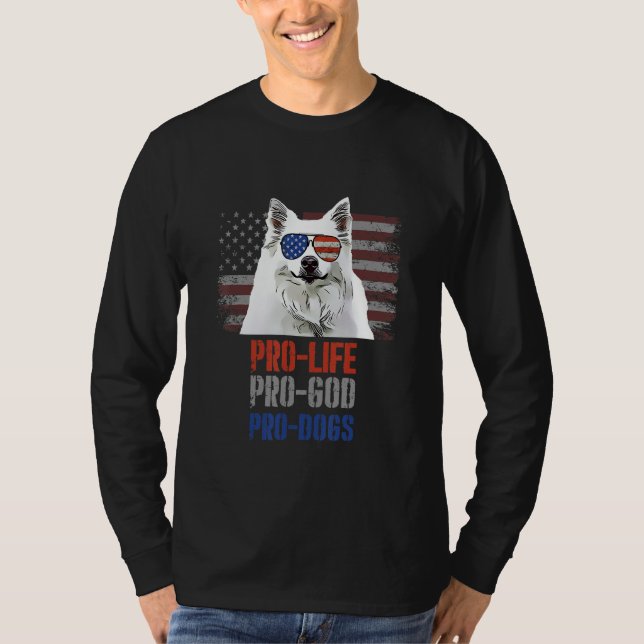 T-shirt American Eskimo Dog Pro Life Pro God Pro Dogs (Devant)