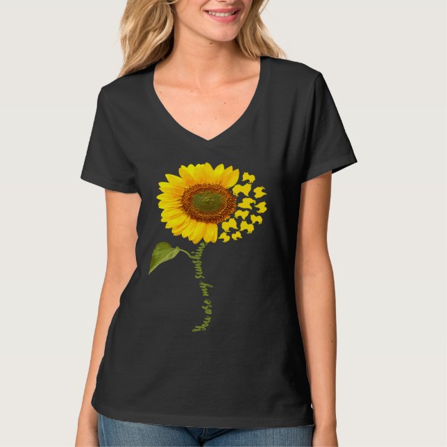 T-shirt American Eskimo Sunflower Eskie (Devant)