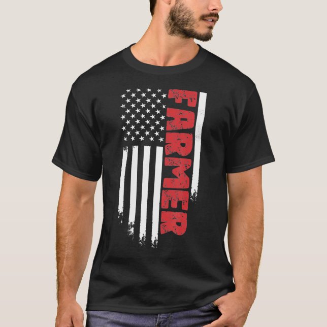 T-shirt American Farmer USA Drapeau Agriculture (Devant)