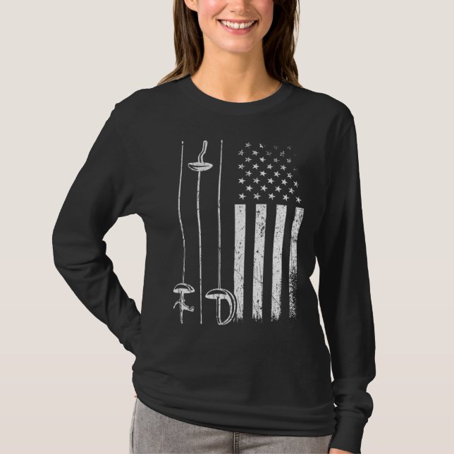 T-shirt American Fencing Gear Patriotic Fencer 4th of July (Devant)