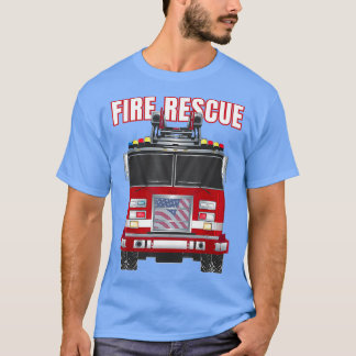 T-shirt American Fire Secourt Firefighter Département Cami