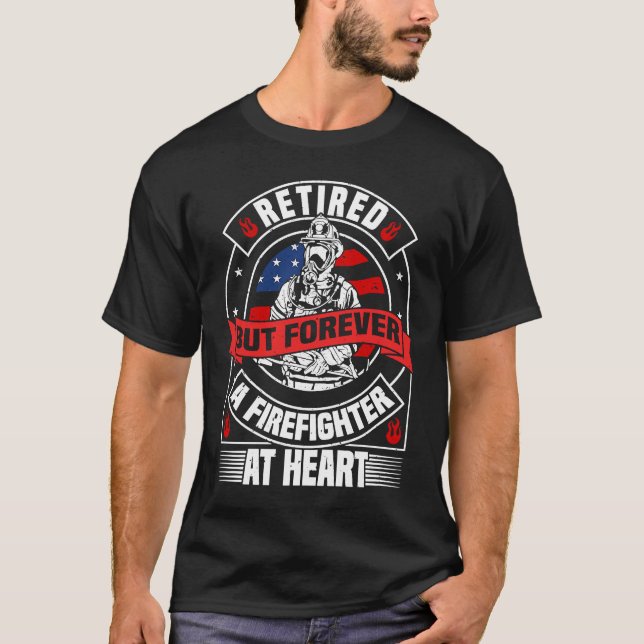 T-shirt American Firefighter Retirement US Flag Retirez Fi (Devant)