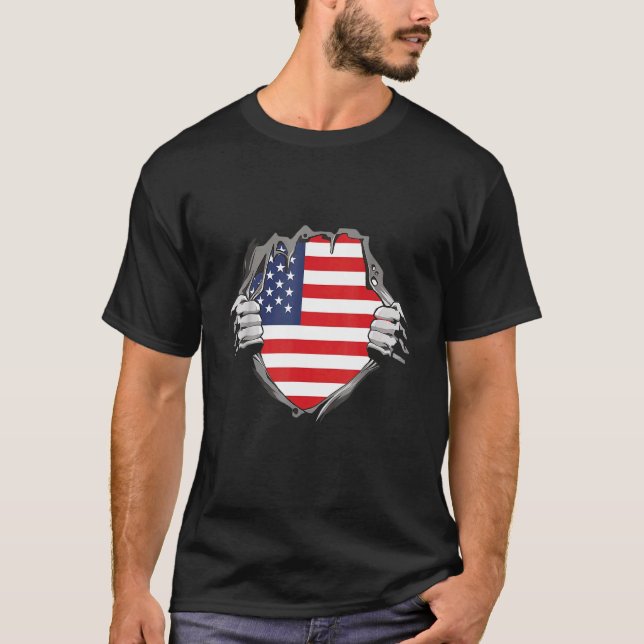 T-shirt American flag (Devant)