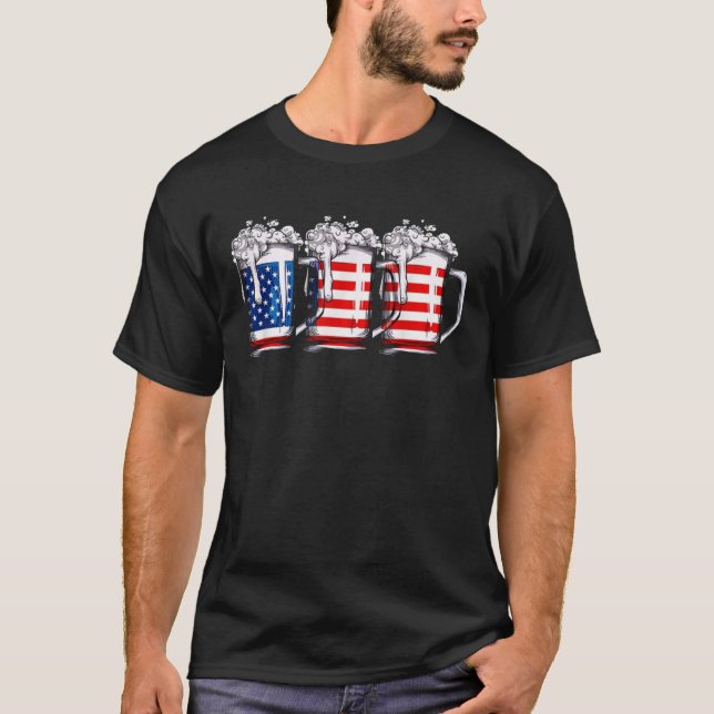 T-shirt American Flag 4 juillet Hommes Femmes (Devant)