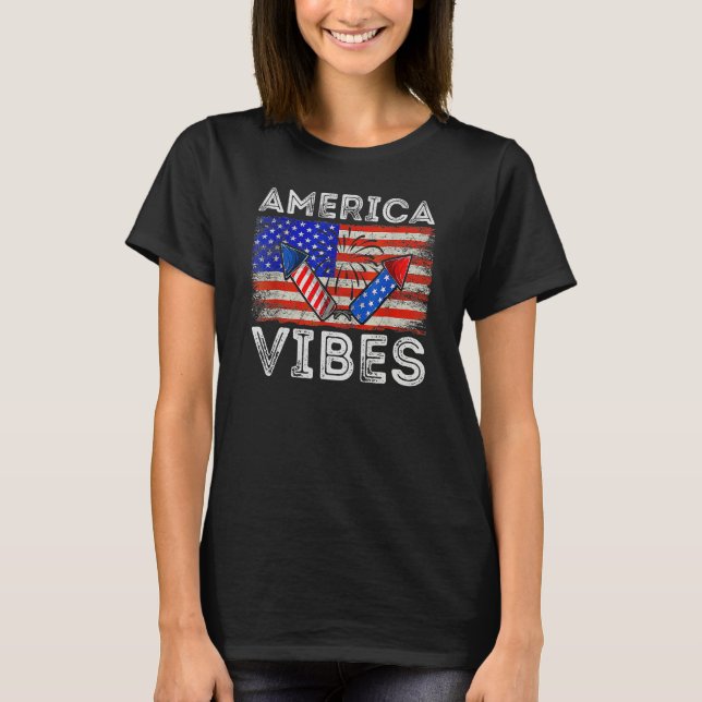T-shirt American Flag 4th Of July America Vibes (Devant)