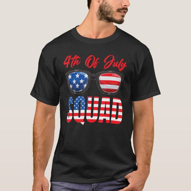 T-shirt American Flag 4th Of July Squad 4th Of July (Devant)