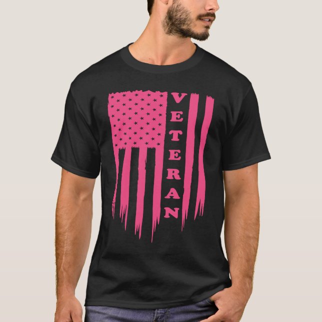 T-shirt American Flag Armed Forces Veteran Patriot Grunge  (Devant)