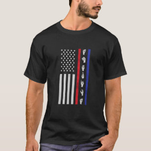 T-shirt American Flag ASL Funny American Sign Language Ame