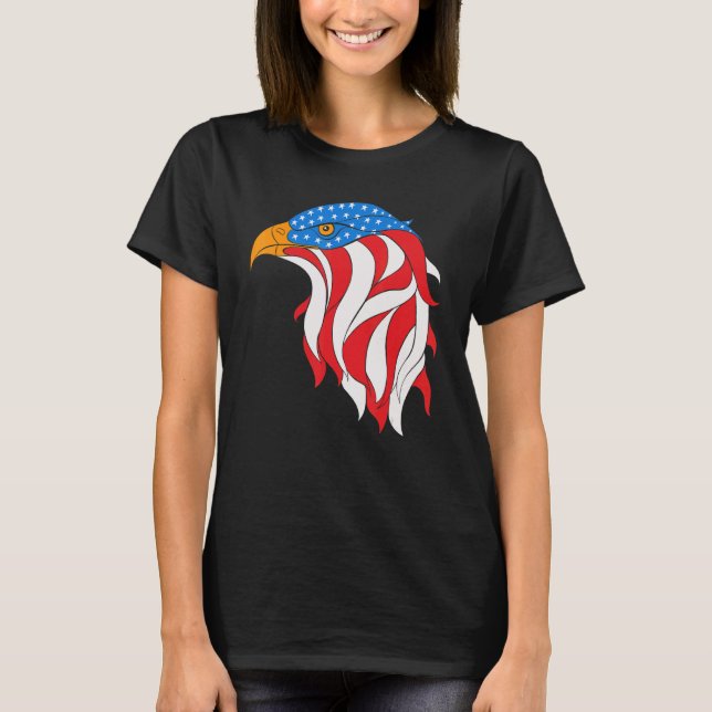 T-shirt American Flag Bald Eagle 4 juillet (Devant)