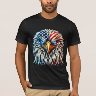 T-shirt American Flag Bald Eagle Patriotique USA