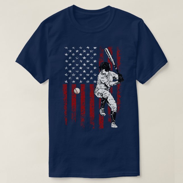 T-shirt American Flag Baseball 4 juillet (Design devant)