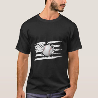 T-shirt American Flag Baseball Baseball