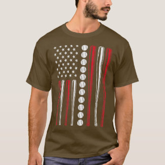 T-shirt American Flag Baseball eam Cadeaux Hommes garçons 