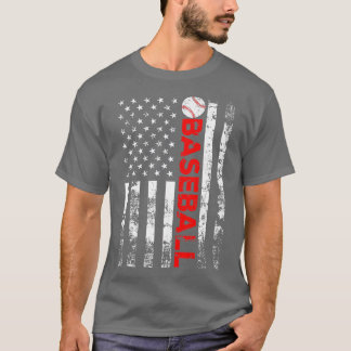 T-shirt American Flag Baseball Team Cadeau