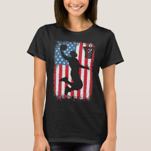 T-shirt American Flag Basketball Vêtements Funny Basketbal