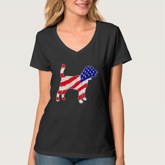 T-shirt American Flag Beagle Patriotic Dog Dad Dog Mom (Devant)