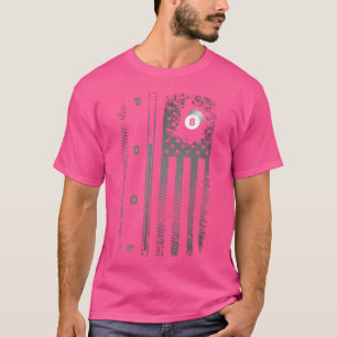 T-shirt American Flag Billiards Pool Joueur Apparel Billia