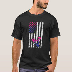 T-shirt American Flag Bisexual Pride Fier LGBT Q