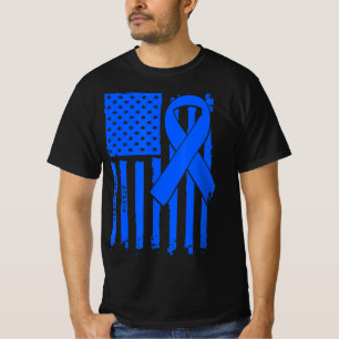 T-shirt American Flag Blue Ribbon Ataxia Awareness