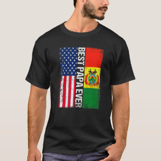 T-shirt American Flag & Bolivia Drapeau Meilleure famille 