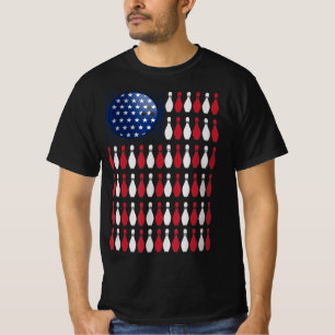 T-shirt American Flag Bowling Bowler Cadeaux Pour Bowling