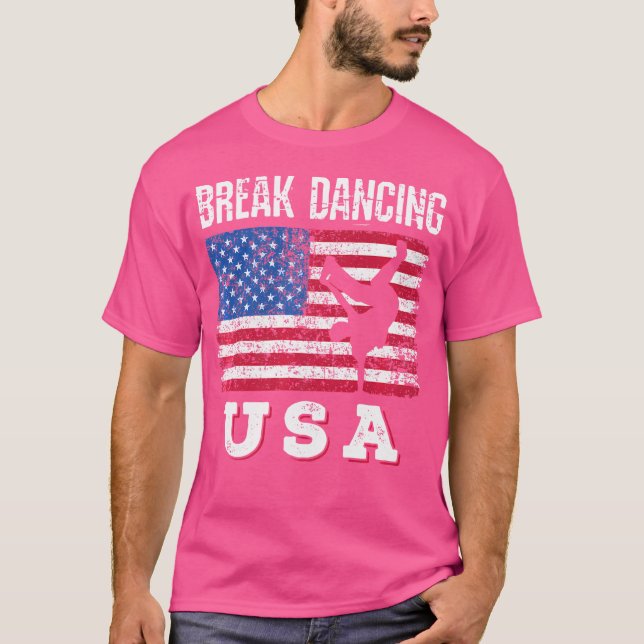 T-shirt American Flag Breaking Dancing Usa Breaking Bboy H (Devant)