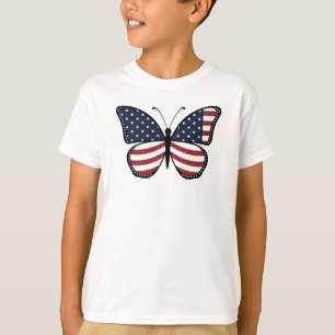 T-shirt American Flag Butterfly Design-62615