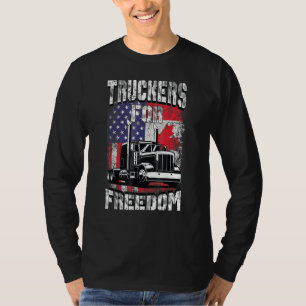T-shirt American Flag Canada Freedom Convoy 2022 Trucker D