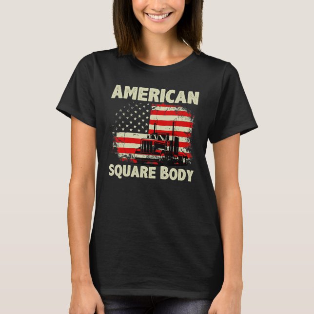 T-shirt American Flag Carré Body American Squarebody Tru (Devant)